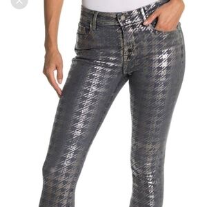 Fidelity Sola Silver Fox Metallic Houndstooth Women Jeans